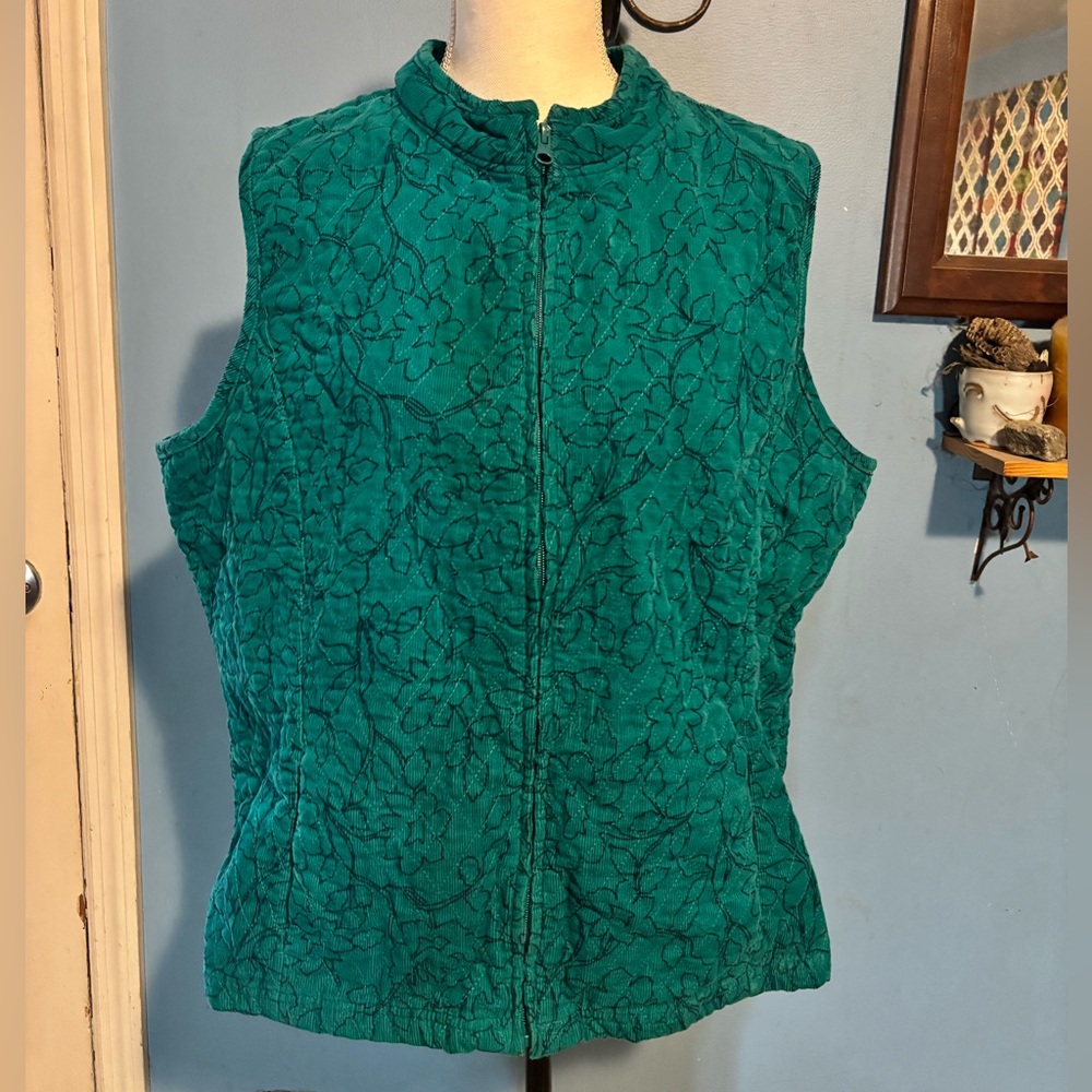 Basic Editions, Plus Sized, Full Zip, Corduroy Vest